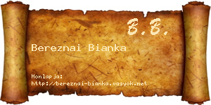 Bereznai Bianka névjegykártya